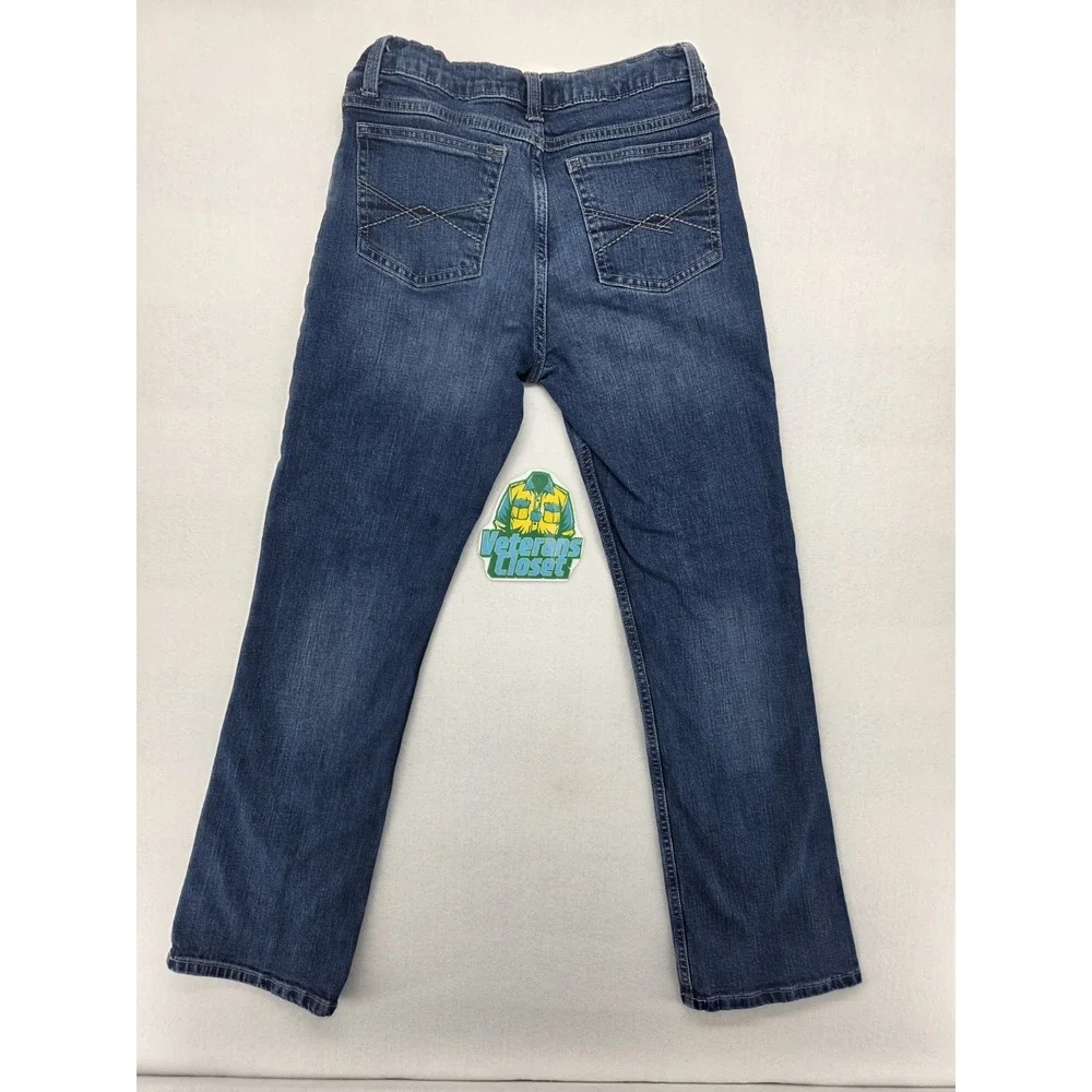 Wrangler 20X Boys Jeans Size 16 Regular Adjustable Waist Blue Straight 112338560
